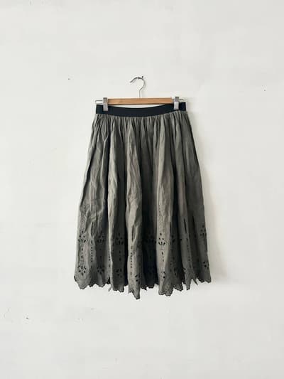 【美品】LISETTE　リネン　カットワーク　スカート　 画像1