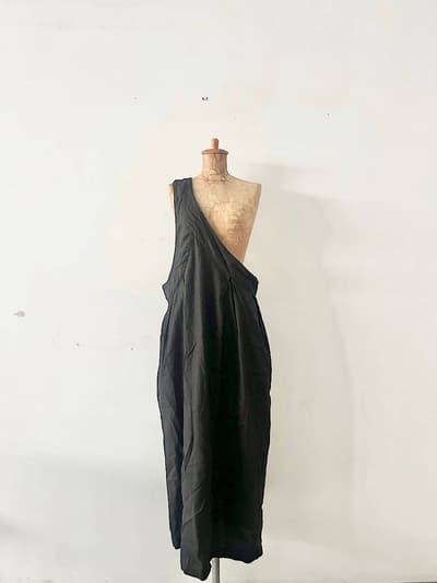 UpcycleLino　nestRobe　Linen Cotton single shoulder　Strap Skirt　製品染め 画像1