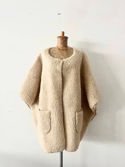 COLDBREAKER　ボアウールポンチョ　ボタン難あり 画像1