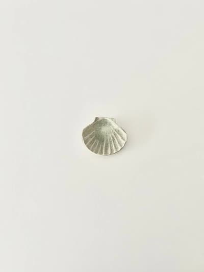 有松進　灰釉ビードロ　ホタテ豆皿　7.5cm    ② 画像1