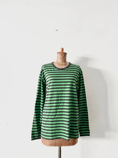 marimekko　ボーダーカットソー　 Pitkahiha　サイズM 画像1