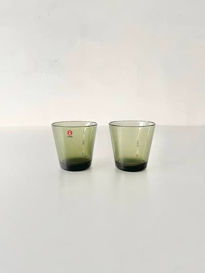 【北欧】iittala　カルティオ  forest green　廃番色　ペアセット 画像1