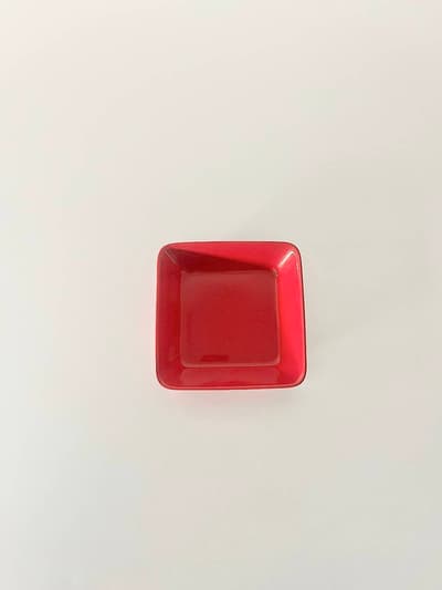 【北欧】iittala　Teema　スクエアプレート　16・16　廃番色　レッド 画像1