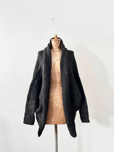 【美品】ADAWAS　アストラカンループリラックスカーディガン　ブラック 画像1
