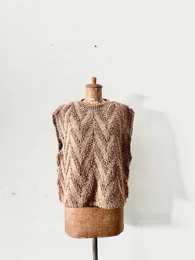 【美品】BEAUTY & YOUTH UNITED ARROWS　　6(ROKU) JACQUARD KNIT NO SLEEVE PULLOVER  ニット 画像1