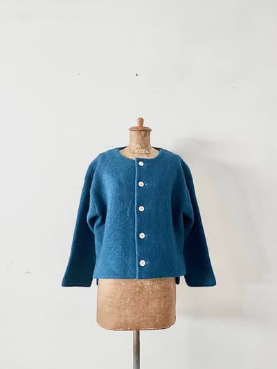 【美品】GRANDMA MAMA DAUGHTER　ノーカラーカーディガン　ウール混　サイズ０ 画像1