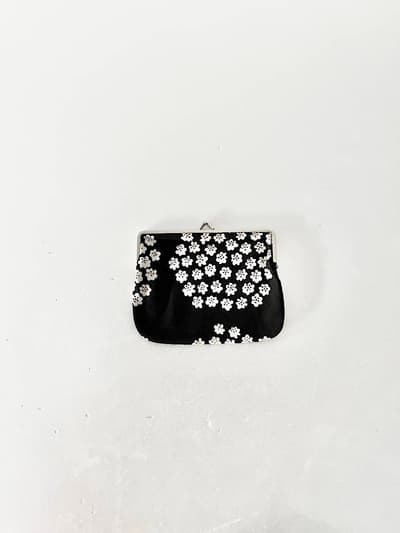 marimekko　PUKETTI 　がま口ポーチ　ブラック 画像1