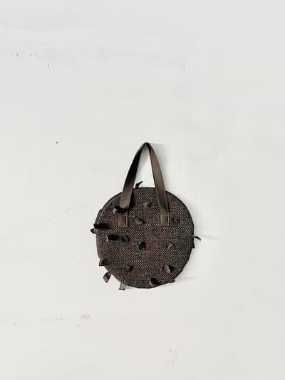 【未使用】teori works　裂き織りバッグ　グレー 画像1