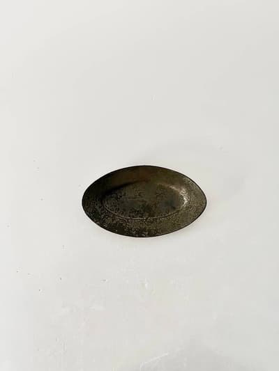 【美品】安福 由美子　錆オーバルリム皿 画像1