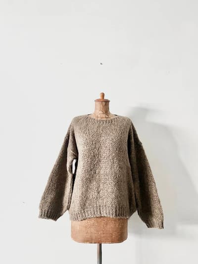 TRICOTS JEAN MARC　丸首ニットセーター　フリーサイズ　モカ 画像1