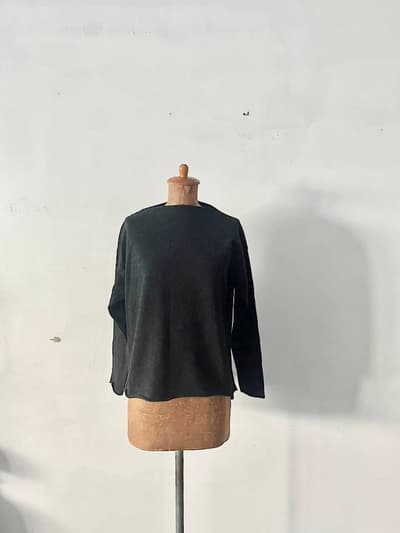 evam eva　ウールニットプルオーバー　グレーブラック 画像1