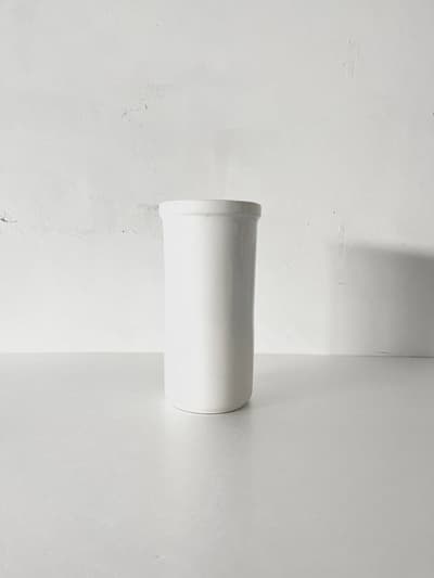 【イタリア　アンティーク】白釉　フラワーポット　花器　大　刻印あり 画像1