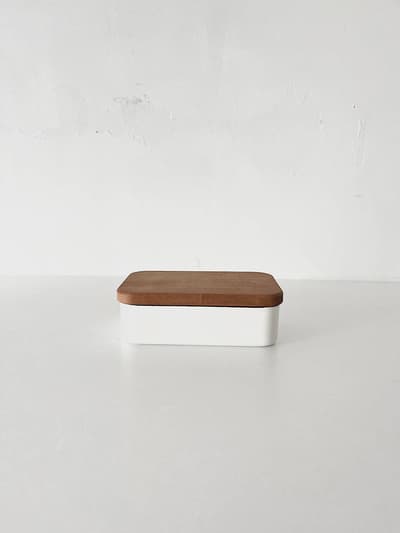 【美品】野田琺瑯　バターケース　200g用　ホワイト 画像1