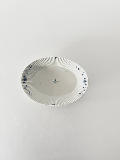 【美品】大井萌子 　染付　オーバル　24cm     2 画像1