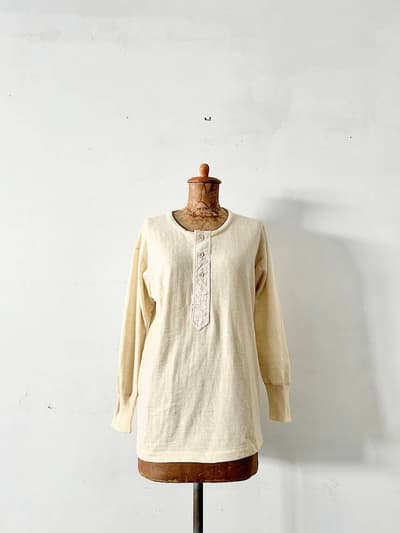 【フランスヴィンテージ】 FRENCH ARMY HENLEY UNDERSHIRT　サイズ3  画像1