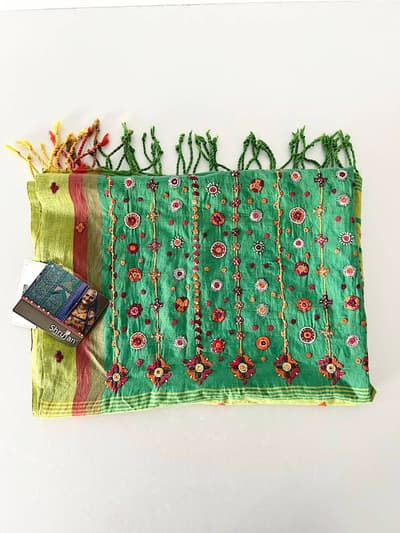 【未使用】Shrujan　Dupatta    大判スカーフ　刺繍 画像1