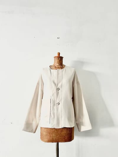 【美品】LE GLAZIK　タスランツイル カラーレスシャツジャケット 　サイズ36 画像1