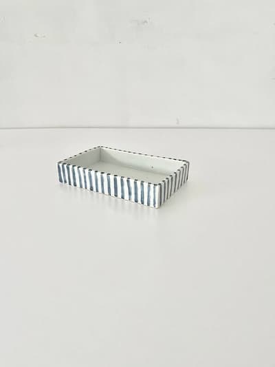 【美品】山口利枝　麦わら手箱皿　 画像1