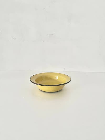 【美品】くまがいのぞみ　黄色　リム深皿　17.5㎝　2 画像1