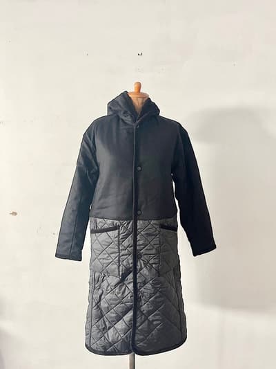 【未使用】 LAVENHAM　 FRAMeWORK別注 　切り替えキルティングコート 　黒　 画像1