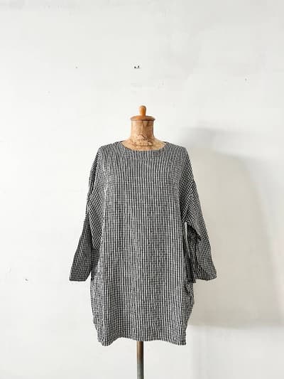 NATURAL LAUNDRY 　ギンガムチェックプルオーバー　チュニック　サイズ２ 画像1