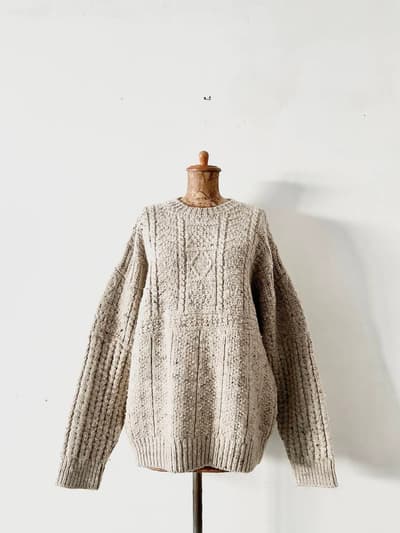 BATONER  steven alan  別注 ケーブル編みニットセーター　グレージュ　サイズ４ 画像1