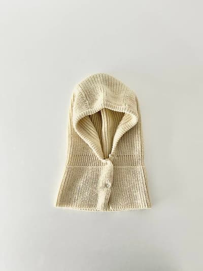 【美品】SMELLY　ニットバラクラバ　アイボリー 画像1