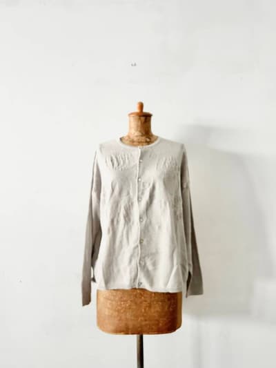 NATURAL LAUNDRY 　リネンコットンカーディガン　ドット柄　サイズ２ 画像1