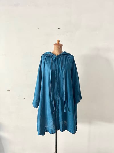 nestRobe　ヘンプ超撥水 セーラーカラーコート　ブルー　 画像1