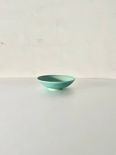 【美品】吉村和美　浅鉢　グリーン 画像1