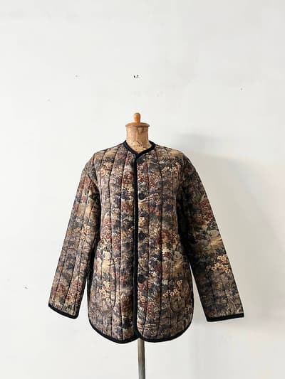 【美品】LAVENHAM　JACQUARD SHOP COAT　サイズ36　brown 画像1