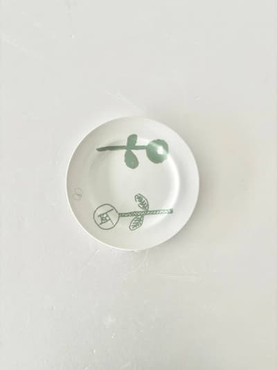 【美品】mina perhonen・PASS THE BATON Remake tableware Morning Plate　	ミントグリーン　 画像1