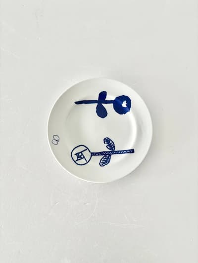 【美品】mina perhonen・PASS THE BATON Remake tableware Morning Plate　	ネイビー　 画像1
