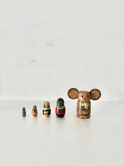【VINTAGE】チェブラーシカ　木製マトリョーシカ　5個セット　 画像1