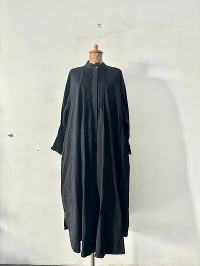 l'atelier du savon　ギャザーワンピース　サイズF　黒  画像1