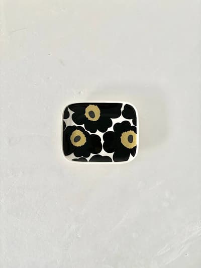 【北欧】marimekko　50周年　unikko　プレート　黒　 画像1
