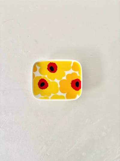 【北欧】marimekko　50周年　unikko　プレート　黄　 画像1