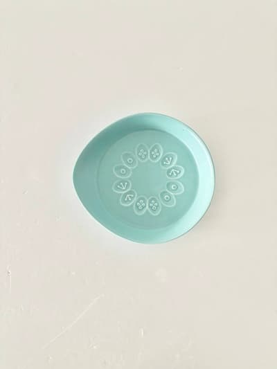 【美品】mina perhonen　Kids　chouchoプレート小　青 画像1