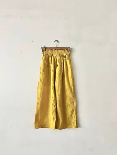ヂェン先生の日常着　ストレートパンツ　S　イエロー 画像1