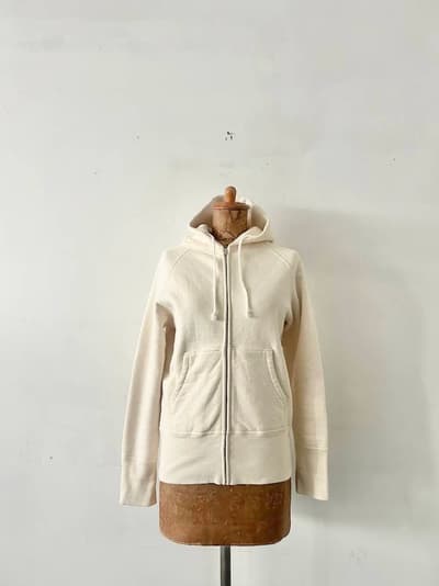 DRESSTERIOR　 吊裏毛ジップアップスウェットパーカー　アイボリー 画像1