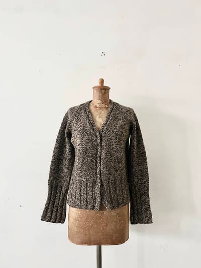 PAULE KA　エルボーパッチカーディガン　ブラウン 画像1