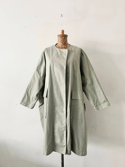 【美品】mizuiro ind クルーネックワイドコート　フリーサイズ 画像1