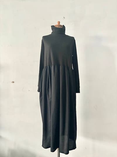 mizuiro-ind　カットソー切替ワンピース　タートル　 画像1