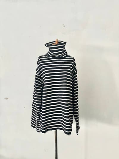 【美品】OUTIL 　TORICOT IBOS　バスクシャツ タートルネック 画像1