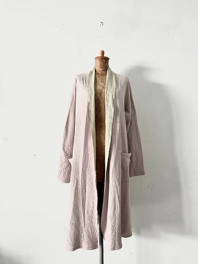 【美品】Life afa　真砂三千代　羽織　ロング　コート　コットン 画像1
