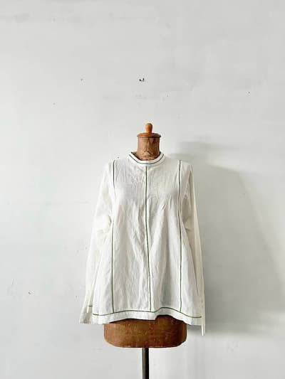 FREAK'S STORE　パイピングブラウス　バックリボン  画像1