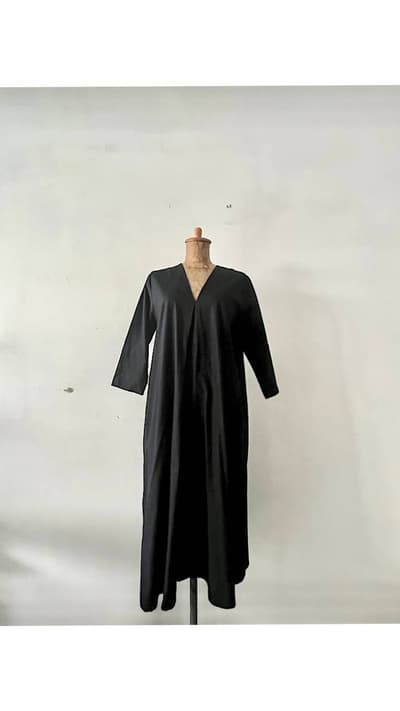 mizuiro-ind　コットンワンピース　Vネック　サイズF   画像1