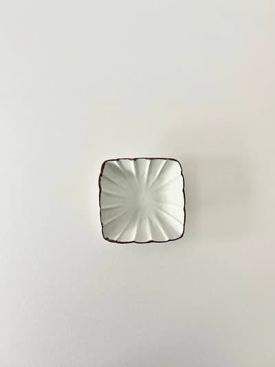 【美品】高原真由美 　輪花角皿　九谷青窯　 画像1