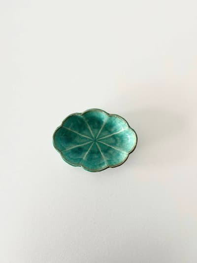 【美品】山本たろう　魚雲窯　花型小鉢　在庫5枚有り 画像1