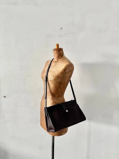 【美品】MARGARET HOWELL　TUMBLED PEBBLE LEATHER　DARK BROWN　　 画像1